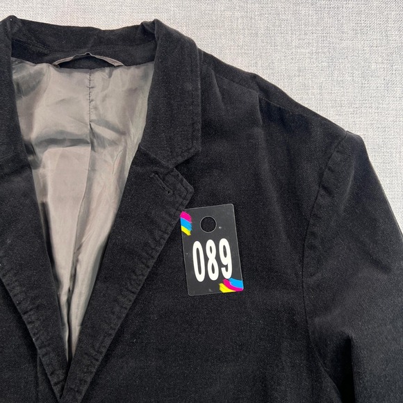 Vtg Y2K GAP Cotton Blazer Sport Coat Jacket Men XL 46R Black Tailored Academia - Picture 16 of 16